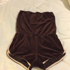 American Apparel Velour Romper Large L